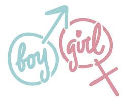 maschio e femmina simboli. ragazzo e ragazza. blu e rosa. vettore segni su bianca sfondo.