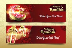 Ramadan banner con testo spazio vettore