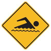 segno vietato nuotare su sfondo bianco vettore