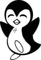 semplice clipart stile carino cartone animato pinguino icona vettore
