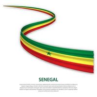 agitando nastro o bandiera con bandiera di Senegal vettore