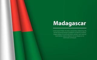 onda bandiera di Madagascar con copyspace sfondo. vettore
