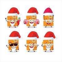 Santa Claus emoticon con arancia pranzo scatola cartone animato personaggio vettore