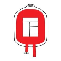 vettore illustrazione di un' sangue Borsa. scarabocchio stile. donato sangue Borsa. mondo sangue donatore giorno.