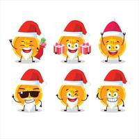 Santa Claus emoticon con moneta cartone animato personaggio vettore