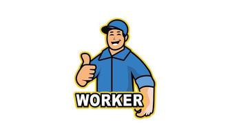 servizio lavoratore logo vettore illustrazione