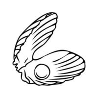 vettore isolato illustrazione di un' guscio. contorno schizzo di un' conchiglia nel il scarabocchio stile.