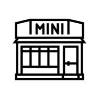 minimarket negozio linea icona vettore illustrazione