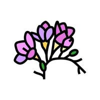 fresia fiore primavera colore icona vettore illustrazione