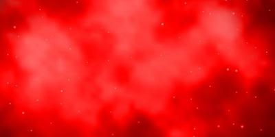 sfondo vettoriale rosso chiaro con stelle piccole e grandi.