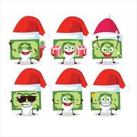 Santa Claus emoticon con i soldi cartone animato personaggio vettore