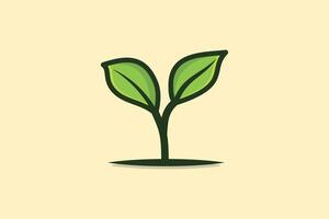 piantina verde pianta vettore illustrazione. natura oggetto icona concetto. verde albero crescita eco concetto vettore design. semi germoglio nel terra. germoglio, pianta, albero in crescita agricoltura icone.