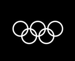olimpico Giochi ufficiale simbolo logo bianca astratto design con nero sfondo vettore