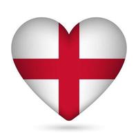 Inghilterra bandiera nel cuore forma. vettore illustrazione.