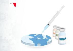 vaccinazione nel Malta con diverso genere di covid-19 vaccino. concetto con il vaccino iniezione nel il carta geografica di Malta. vettore