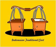 gerobak panggul indonesia.eps vettore