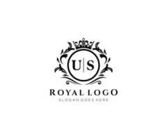 iniziale noi lettera lussuoso marca logo modello, per ristorante, regalità, boutique, bar, Hotel, araldico, gioielleria, moda e altro vettore illustrazione.