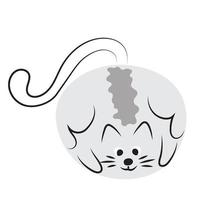 grigio il giro gatto. stilizzato carattere, clip arte, logo, design vettore