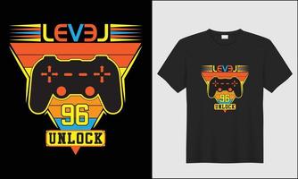 gioco livello sbloccare illustrazione remoto vettore t camicia design