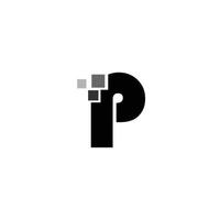 lettera p pixel logo design elemento vettore