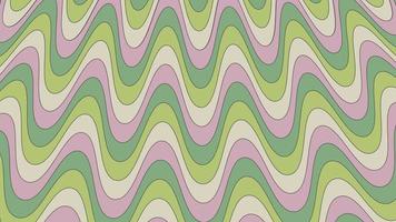 Groovy psichedelico ondulato sfondo nel 70s stile. impaurito hippie fondale per superficie design. astratto retrò linea arte. di moda vettore illustrazione con colorato onde. beige, rosa e verde pastello colore