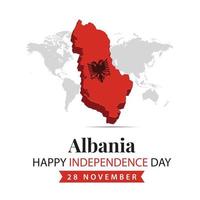 Albania indipendenza giorno, 3d interpretazione Albania indipendenza giorno illustrazione con 3d carta geografica e bandiera colori tema vettore
