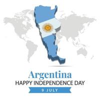 argentina indipendenza giorno, 3d interpretazione argentina indipendenza giorno illustrazione con 3d carta geografica e bandiera colori tema vettore