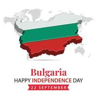 Bulgaria indipendenza giorno, 3d interpretazione Bulgaria indipendenza giorno illustrazione con 3d carta geografica e bandiera colori tema vettore