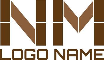 nm iniziale logo design gratuito vettore