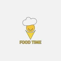 cibo servizio App logo con punti forma e testa chef. vettore