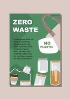 zero rifiuto manifesto no plastica vettore