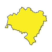 semplice schema carta geografica di inferiore Slesia è un' regione di Polonia vettore