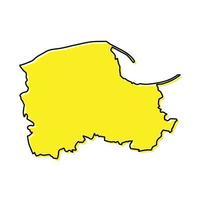 semplice schema carta geografica di pomerania è un' regione di Polonia vettore