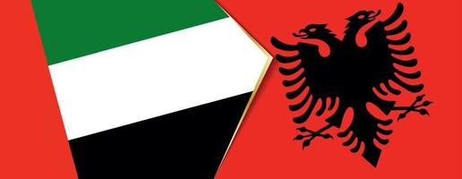 unito arabo Emirates e Albania bandiere, Due vettore bandiere.