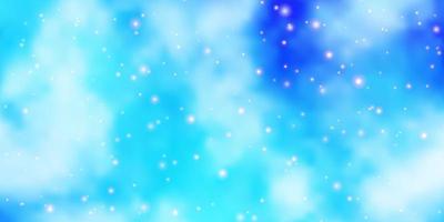 sfondo vettoriale azzurro con stelle colorate.
