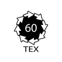 biomateria riciclo materiale organico codice 60 tex. illustrazione vettoriale