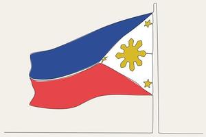 colore illustrazione di un' filippino bandiera volante per celebrare indipendenza giorno vettore