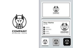 cane logo design con attività commerciale carta. professionale logo adatto per il tuo azienda. vettore