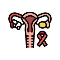 endometriale cancro colore icona vettore illustrazione