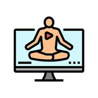 ragnatela in linea yoga rilassare colore icona vettore illustrazione