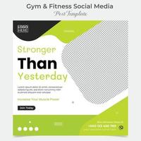 Palestra e fitness promozionale piazza aviatore inviare bandiera e sociale media inviare modello design vettore