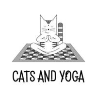 simpatico gatto fa yoga vettore