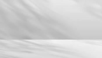 grigio cemento parete struttura sfondo con ombra foglie, 3d vuoto Schermo studio camera con luce del sole su calcestruzzo muro, vettore design cosmetici Prodotto presentazione o primavera estate vendita, promozione