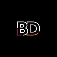 astratto lettera bd logo design con linea connessione per tecnologia e digitale attività commerciale azienda. vettore