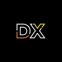 astratto lettera dx logo design con linea connessione per tecnologia e digitale attività commerciale azienda. vettore