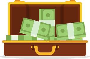 vettore Immagine di i soldi nel il valigia