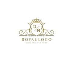 iniziale un lettera lussuoso marca logo modello, per ristorante, regalità, boutique, bar, Hotel, araldico, gioielleria, moda e altro vettore illustrazione.