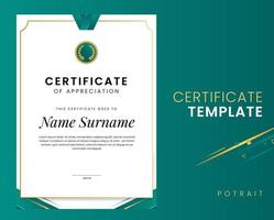 verde elegante premio certificato di realizzazione gratuito vettore potrait