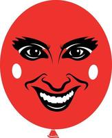 illustrazione di un' rosso Palloncino con umano viso vettore