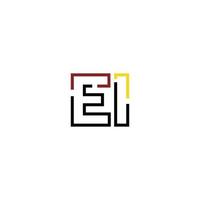 astratto lettera EI logo design con linea connessione per tecnologia e digitale attività commerciale azienda. vettore